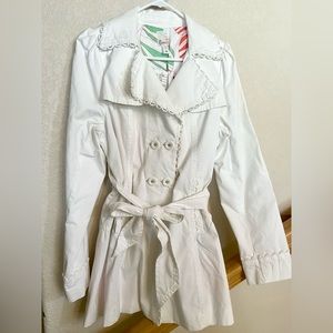 Anthropologie Elevenses Womens White Coat